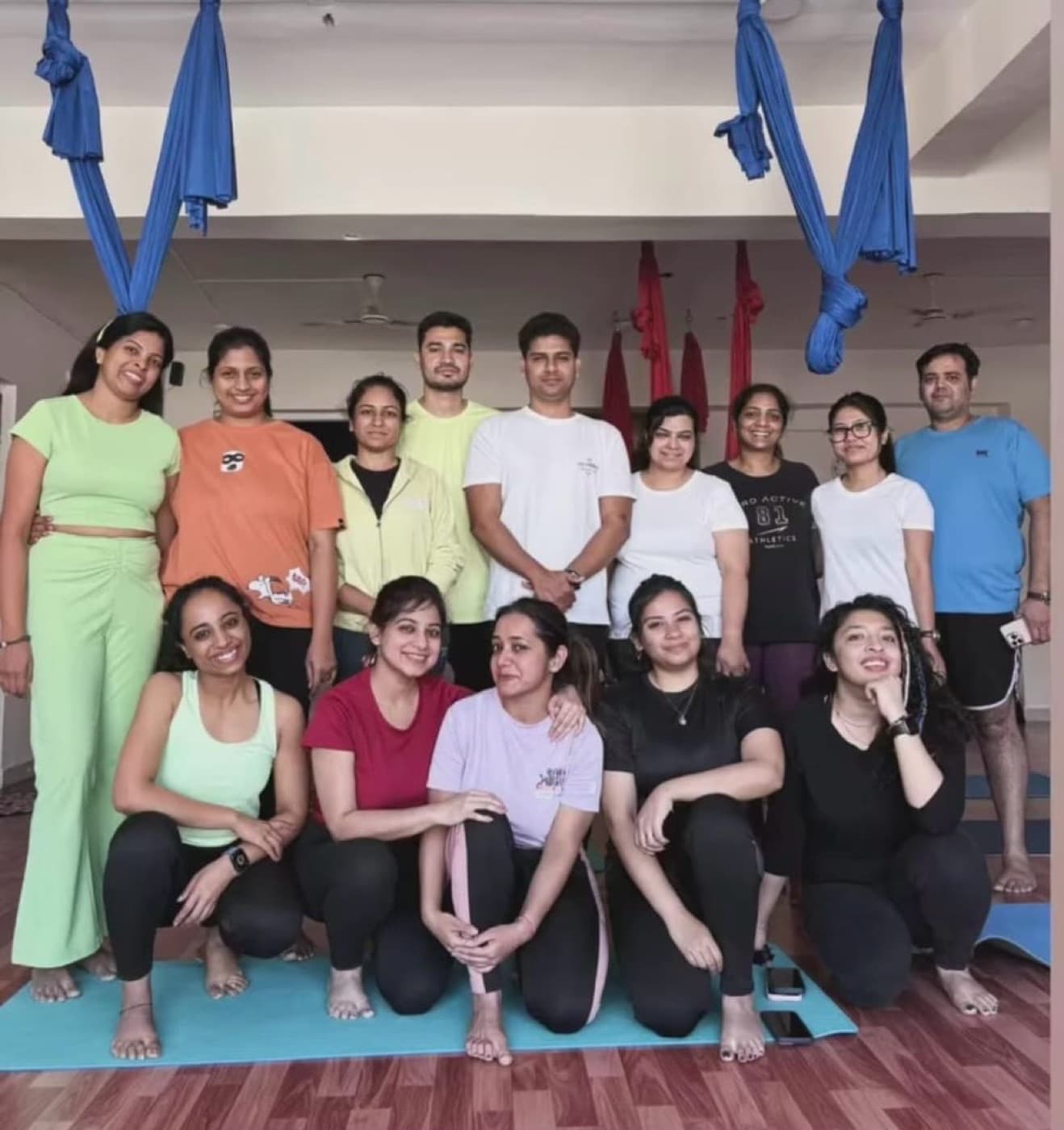The Arambha family, after aerial practice